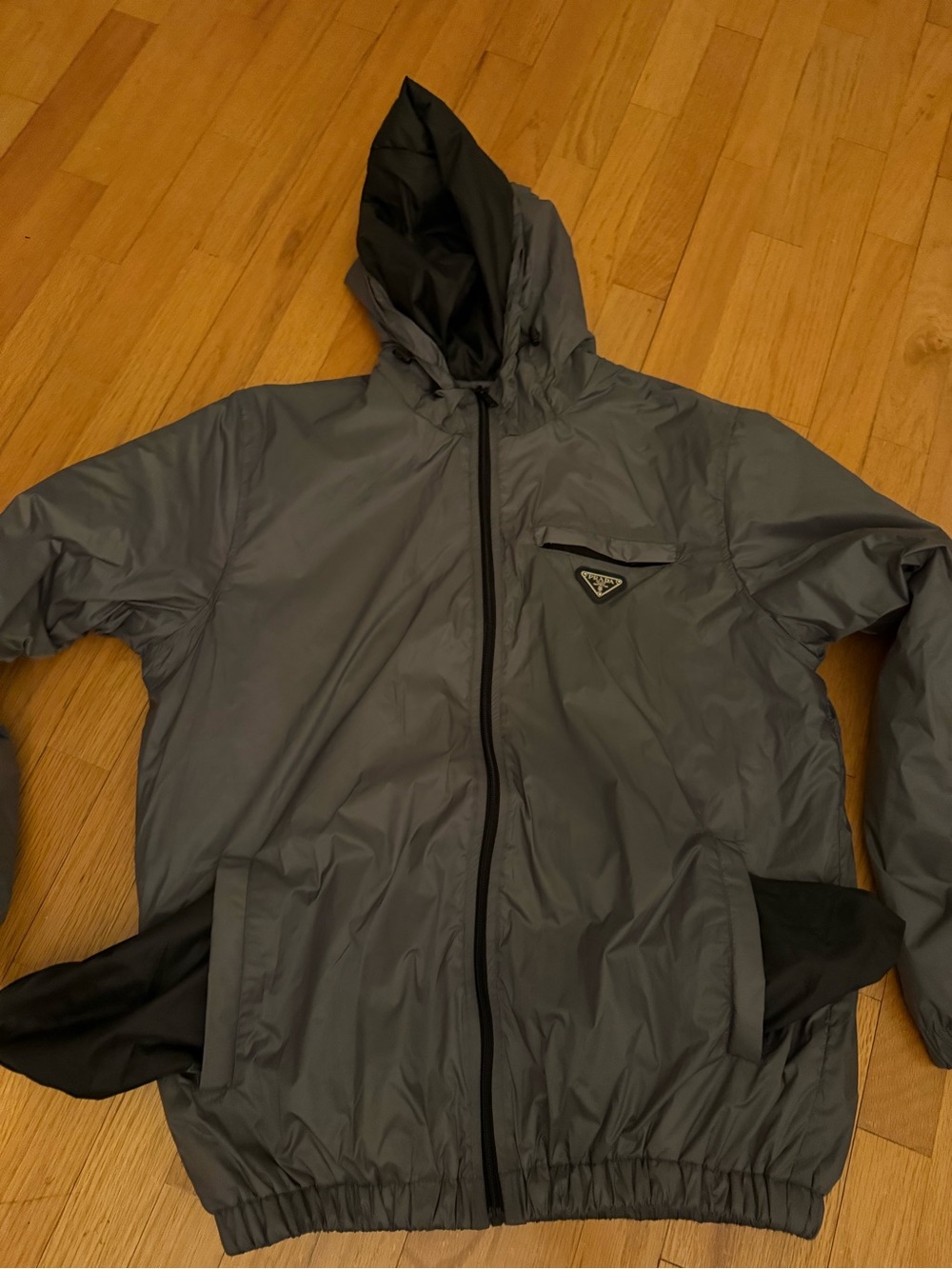 Prada jacket Men's Gray Hooded large slim or medium big - Picture 10 of 13